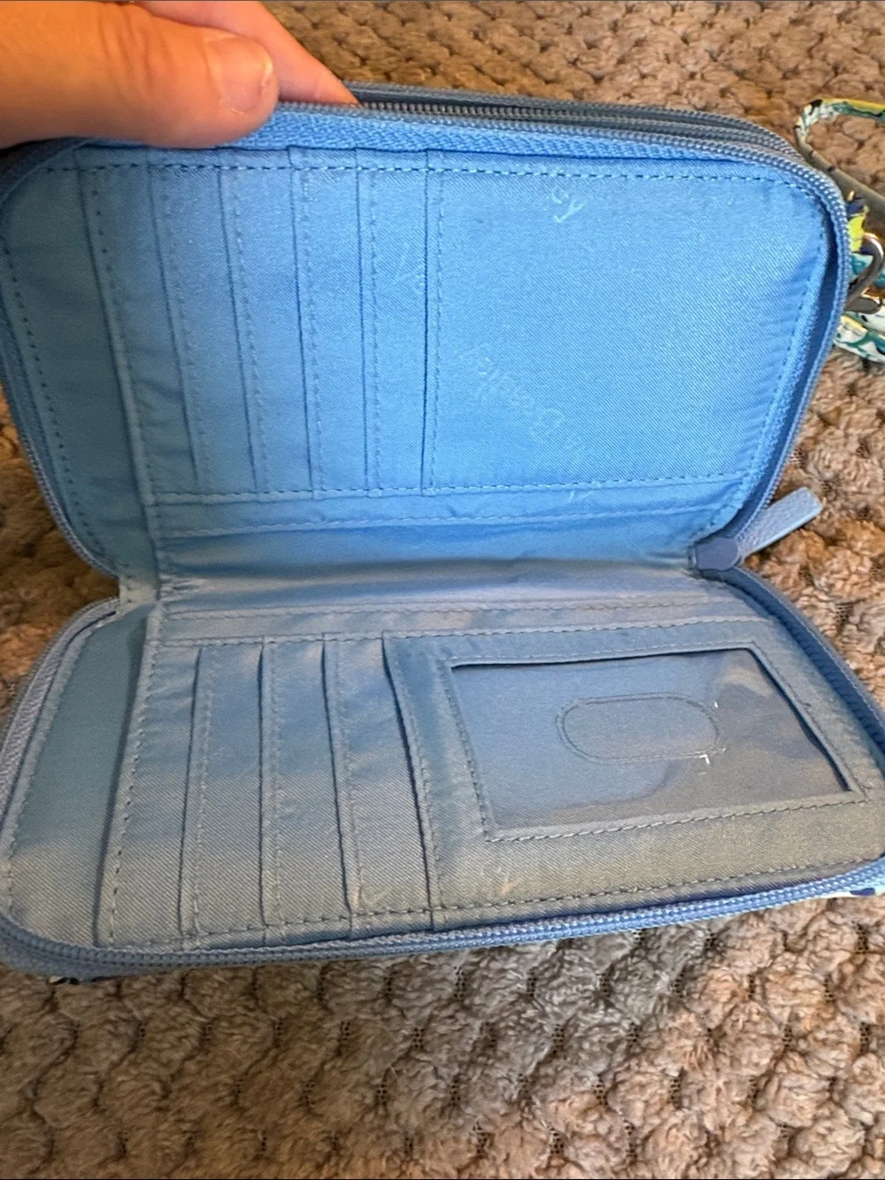 Vera Bradley Quilted Floral Wristlet in Blue, Yellow & Teal - Picture 5 of 6